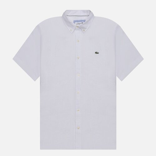 Мужская рубашка Lacoste Linen SS Regular Fit белый, Размер 41