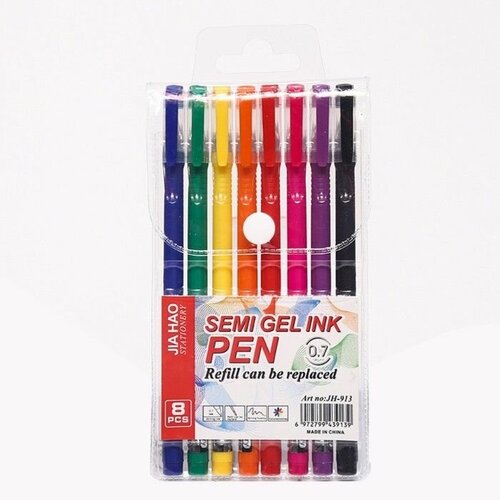 Набор шариковых ручек 8 цветов корпус софтач в цвет стержня 1 мм в блистере 540₽