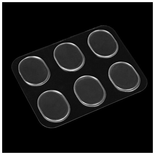 Набор силиконовых вкладышей овальные на клеевой основе силиконовые 6 шт цвет прозрачный 433₽