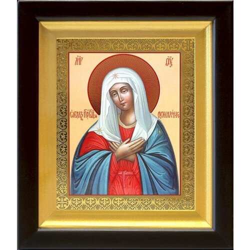 Икона Божией Матери Умиление, деревянный киот 14,5*16,5 см икона божией матери умиление широкий киот 16 5 18 5 см
