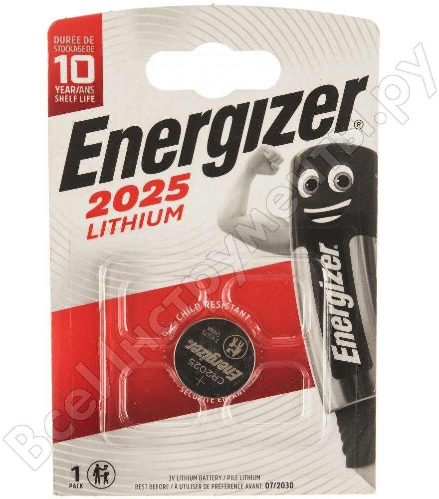 Energizer Бат. Lithium CR2025 1 шт/бл 7638900083026