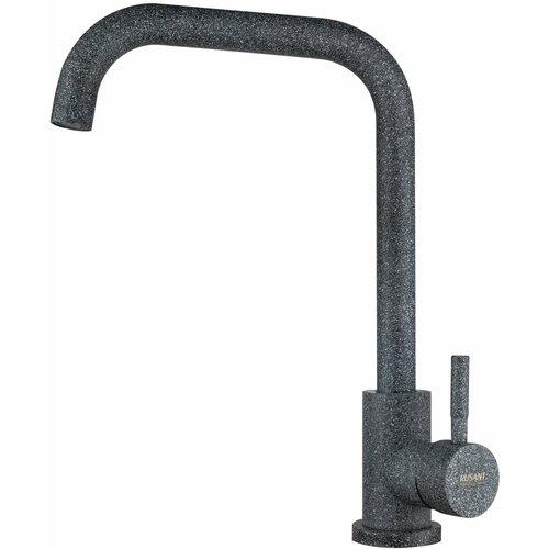 Смеситель для кухни нержавеющая сталь камень тёмно-серый однорычажный с высоким изливом Rusant RK48003-0-19