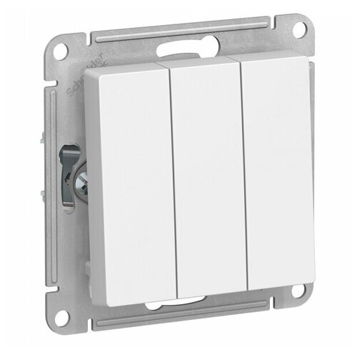 10 шт. Systeme Electric AtlasDesign Белый Выключатель 3-клавишный сх.1+1+1, 10АХ, механизм, ATN000131