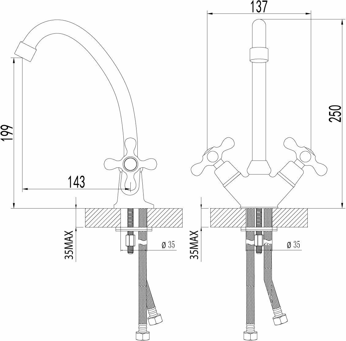 Смеситель Lemark Standard LM2104C для кухни