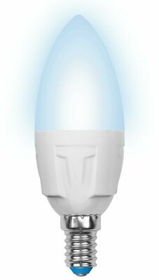 Светодиодная лампа свеча Белый дневной 7.0W UL-00002411 LED-C37 7W/NW/E14/FR PLP01WH яркая