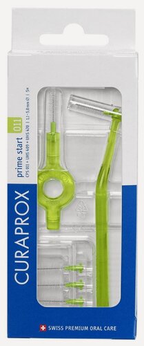 Изображение товара Набор для гигиенического ухода Curaprox Prime Start: 5 ершиков CPS 011 с держателем UHS 409 и UHS 470