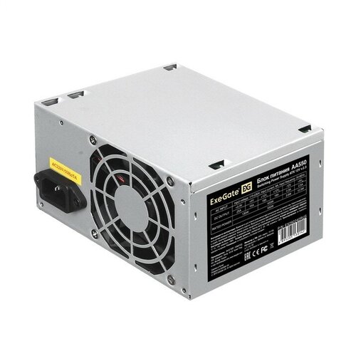 Блок питания 550W ExeGate AA550 ATX PC 8cm fan 24pin 4pin 2xSATA IDE кабель 220V в комплекте 246000₽