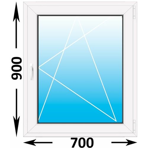 Пластиковое окно Melke одностворчатое 700x900 (ширина Х высота) (700Х900) окна пластиковые пвх 60 мм размер 500мм 500мм одностворчатое поворотно откидное стеклопакет двухкамерный 4 10 4 10 4 цвет графит