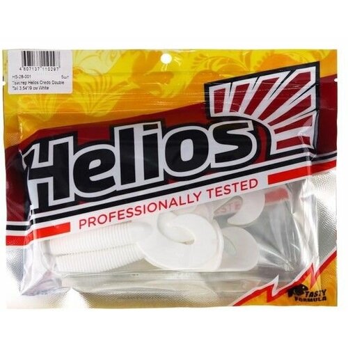 твистер helios credo double tail white 9 см 5 шт hs 28 001 Твистер Helios Credo Double Tail White, 9 см, 5 шт. (HS-28-001)