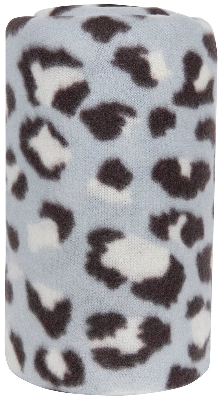 Плед флисовый, 150х200 см, "Леопард" голубой - фотография № 6