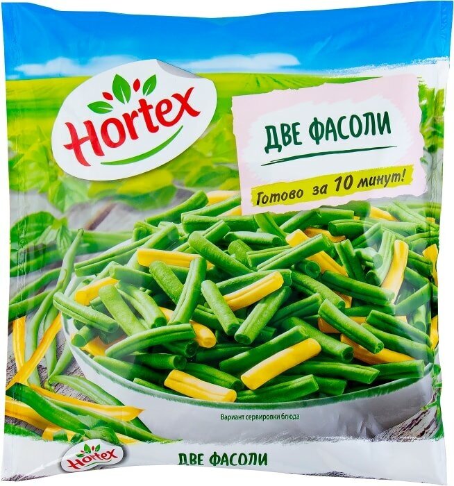 Смесь Hortex Две фасоли быстрозамороженная 400г