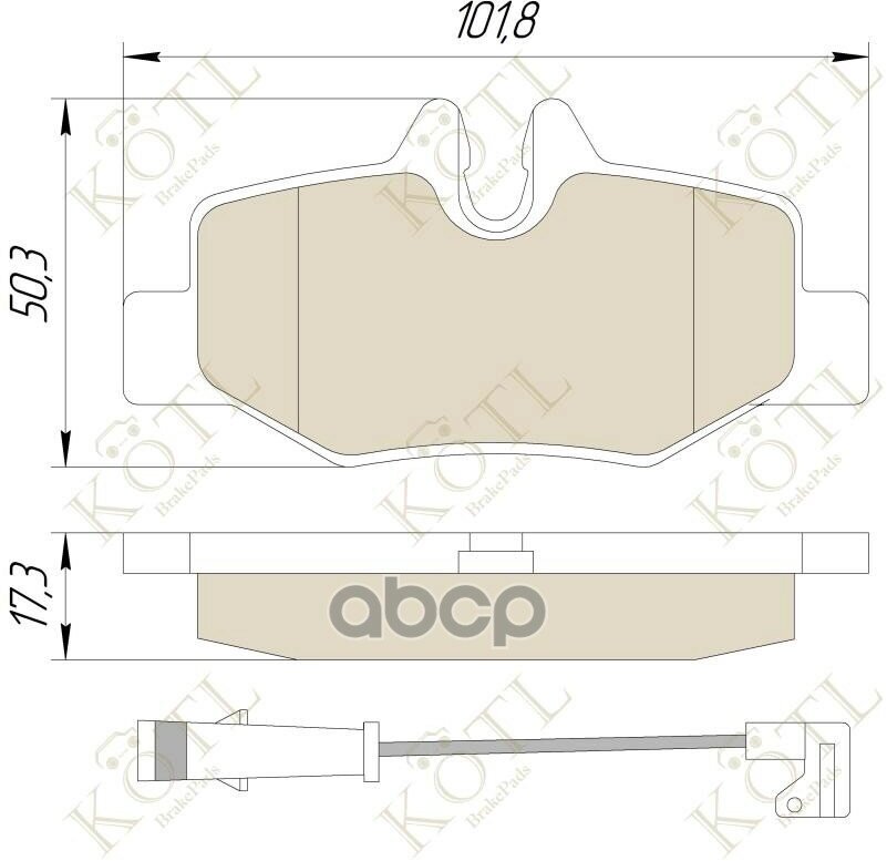 Колодки Тормозные Дисковые Задние К-Т С Датчиком Износа Mercedes Viano/Vito W639 03- KOTL арт. 1601kt