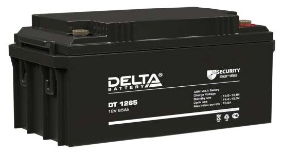 Аккумуляторная батарея Delta DT 1265 напряжение 12В, емкость 65Ач (350х167х179mm)