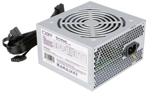 Блок питания ATX CBR PSU-ATX400-12EC 400W, 20+4pin/1*4pin/1*IDE/2*SATA, 12cm fan