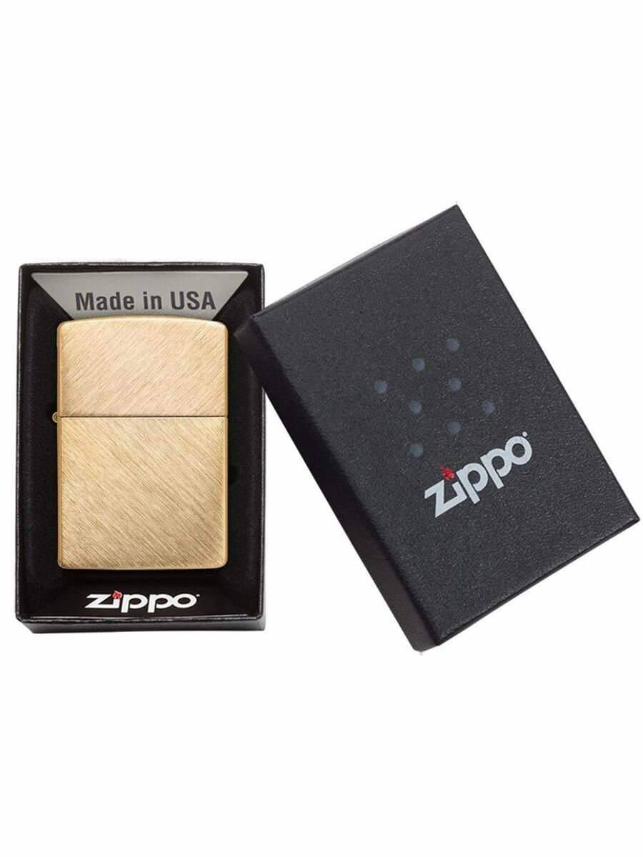 Оригинальная бензиновая зажигалка ZIPPO Classic 29830 с покрытием Herringbone Sweep Brass - фотография № 13