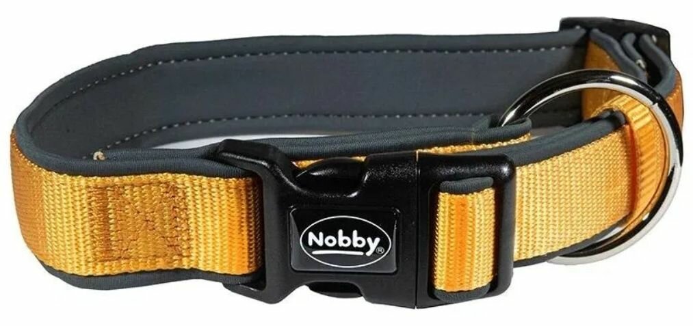 Nobby Ошейник для собак Classic, длина 20-30 см, ширина 15-20 мм, нейлон, оранжевый/серый