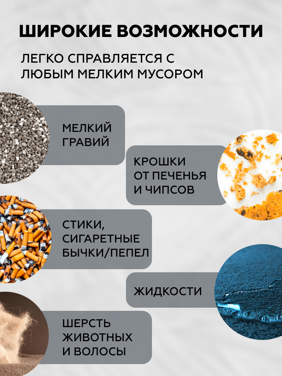 Пылесос для автомобиля беспроводной мощный ручной для дома 30002 — фото 3