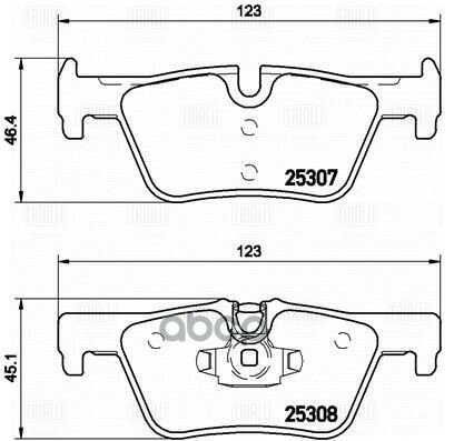 Колодки тормозные для автомобилей BMW 1 (F20) (11-)/3 (F30) (11-) дисковые задние (в комплекте с датчиком) TRIALLI - фото №2