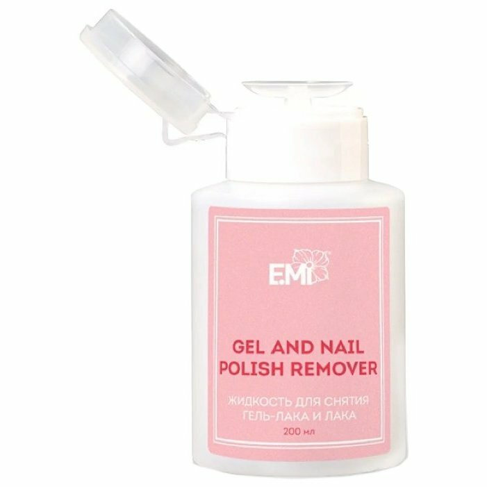 Жидкость для снятия гель-лака и лака EMI Gel and Nail Polish Remover (помпа), 200 мл