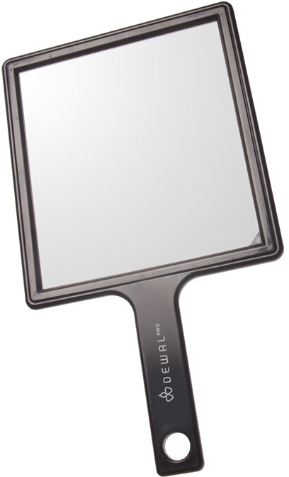 Зеркало заднего вида DEWAL PRO с ручкой, пластик, черное 21,5х23,5 см MR-052
