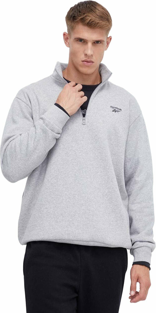 Свитшот Reebok Reebok Identity Fleece Quarter Zip Pullover, размер L, серый