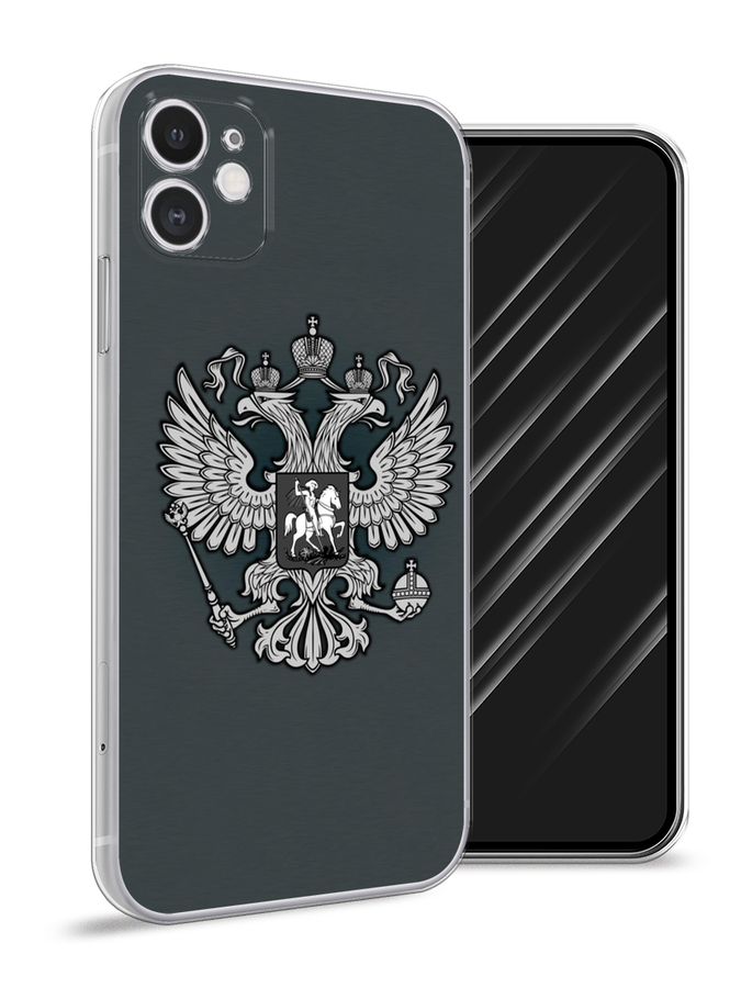 Силиконовый чехол "Герб России серый" на Apple iPhone 11 / Айфон 11