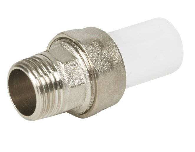 фото Муфта комбинированная РВК ⌀20 мм х 1/2" НР полипропилен