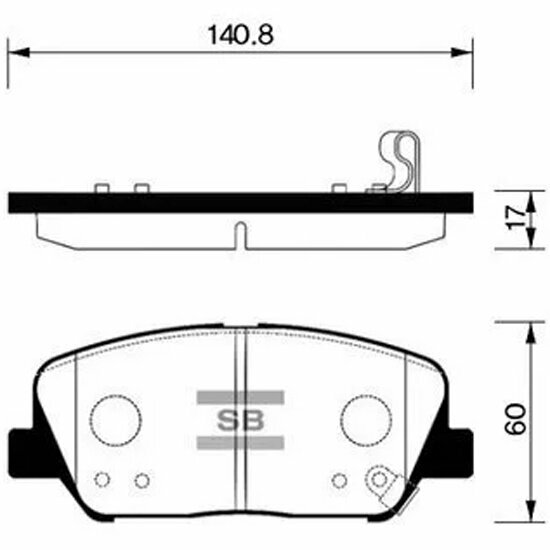 Колодки тормозные передние Sangsin Brake для Hyundai/Kia Elantra/i30/Cerato/Optima/Ceed/ProCeed, GP1403, 4 шт