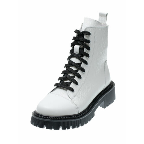 фото Ботинки b&g, зимние,натуральная кожа, полнота 7, размер 39, белый, черный