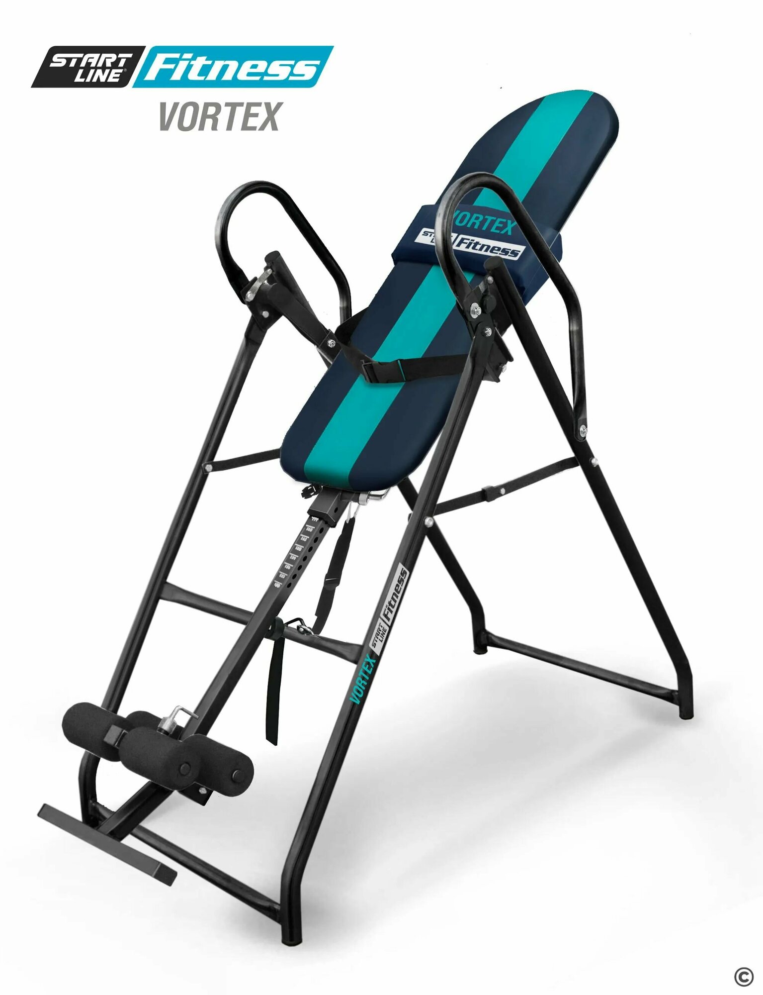Инверсионный стол Start Line Fitness Vortex сине-бирюзовый с подушкой
