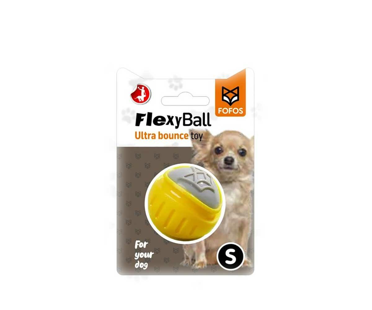 Мяч прочный развивающий для собак (с пищалкой) для чистки зубов маленького размера / Игрушка для собак легкая, не тонет в воде FOFOS Flexy Ball S - фотография № 8
