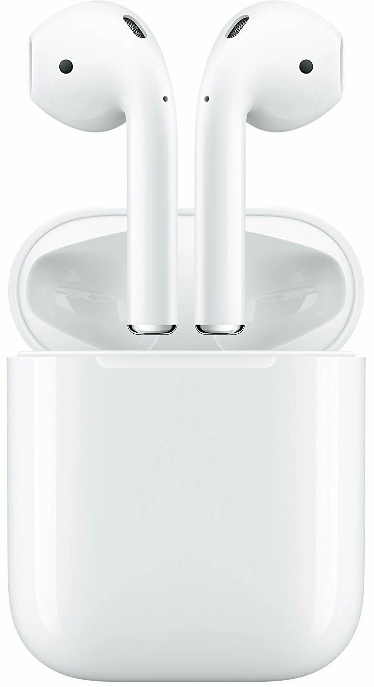 Беспроводные наушники Apple AirPods 2(A2032/A2031/A1602) , белый кейс с проводной зарядкой