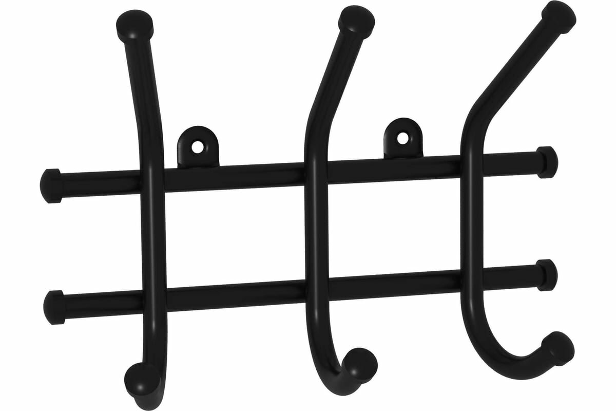 ЗМИ Вешалка настенная / Норма 3 / цвет черный ВН64Ч