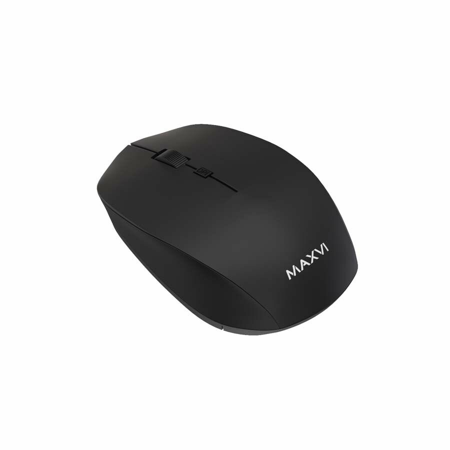 Мышь беспроводная Maxvi MWS-03, 1600 dpi, черный, бесшумное нажатие — фото 1