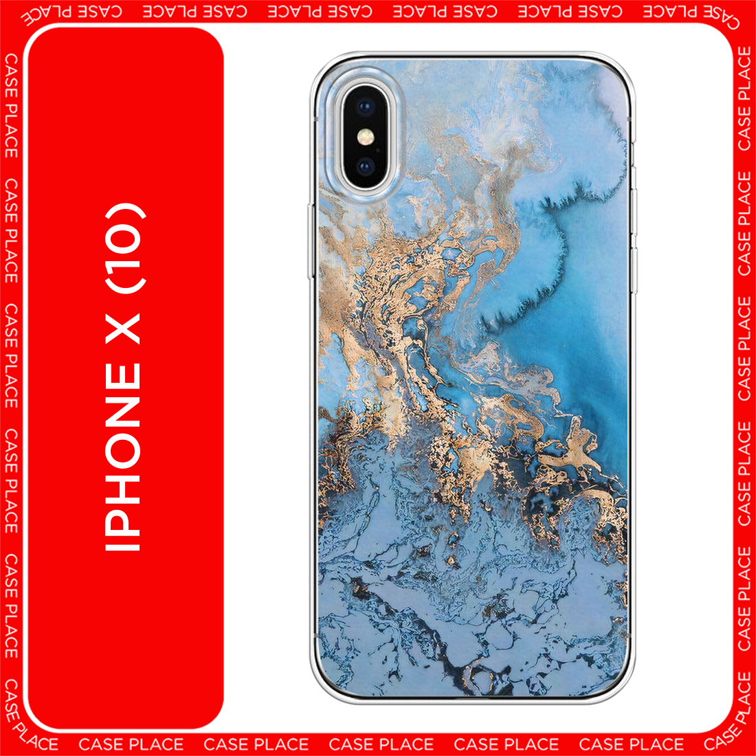 Чехол на Apple iPhone X / Айфон X с принтом Морозная лавина синяя