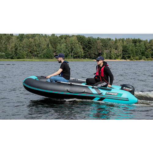 Надувная лодка GLADIATOR E330PRO черно-бирюзовый