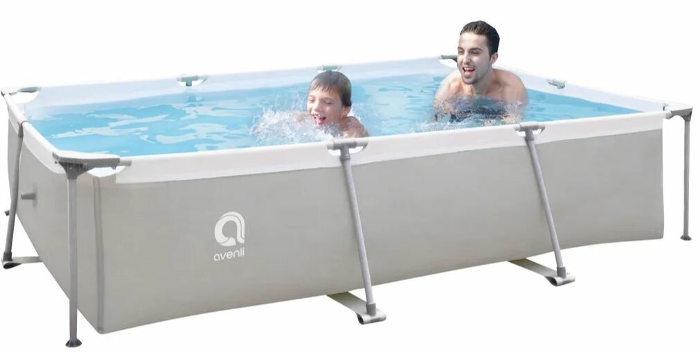Бассейн прямоугольный со стальным каркасом Avenli 3.0м*2.07м*65cм 17771, серый