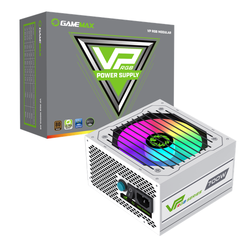 Блок питания GameMax VP-700-RGB (Белый 700W Bronze 120мм 20+4pin 4+4pin(CPU) 2*6+2pin(PCI-E) 5*SATA 3*MOLEX) белый
