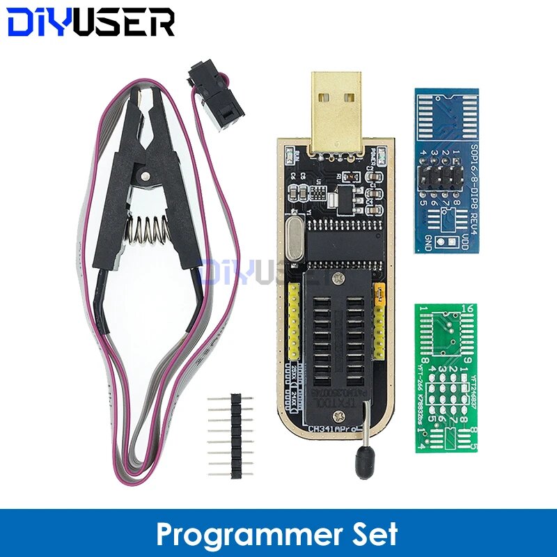 DIYUSER USB программатор CH341A для EEPROM 24/25 series, Programmer Set