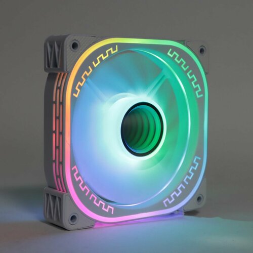 Вентилятор TESLA RGB120 XW, 120мм, 1200rpm, Molex, белый/RGB