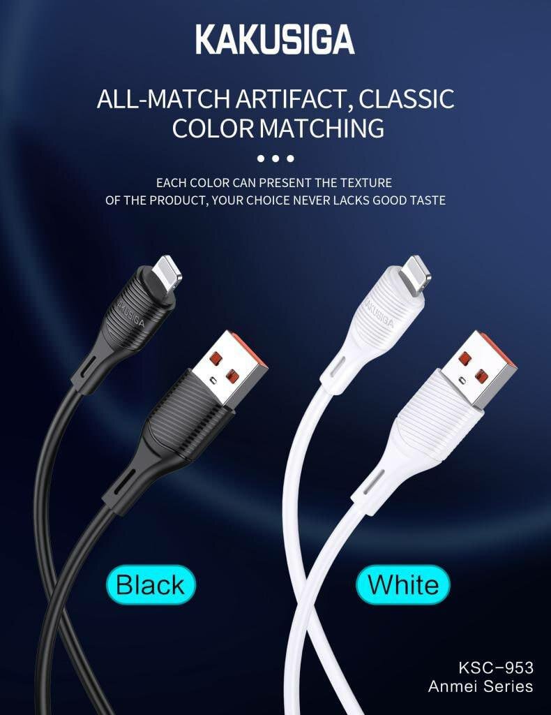 Кабель Кабель USB-IP X,11,12,13,14-Pro, Pro Max - Kakusiga org max-2.4A, черный