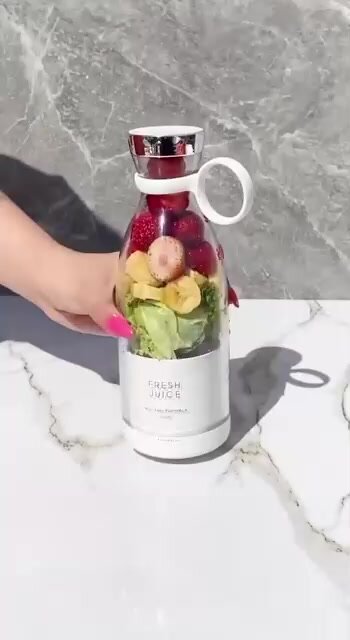 Портативный блендер Fresh Juice для смузи и коктейлей 350ml org белый — фото 1