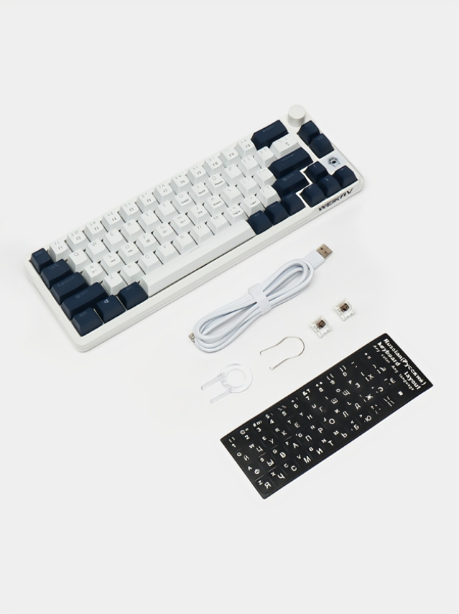 Игровая механическая клавиатура YINGBAO RUBBER A68, с RGB подсветкой Черный