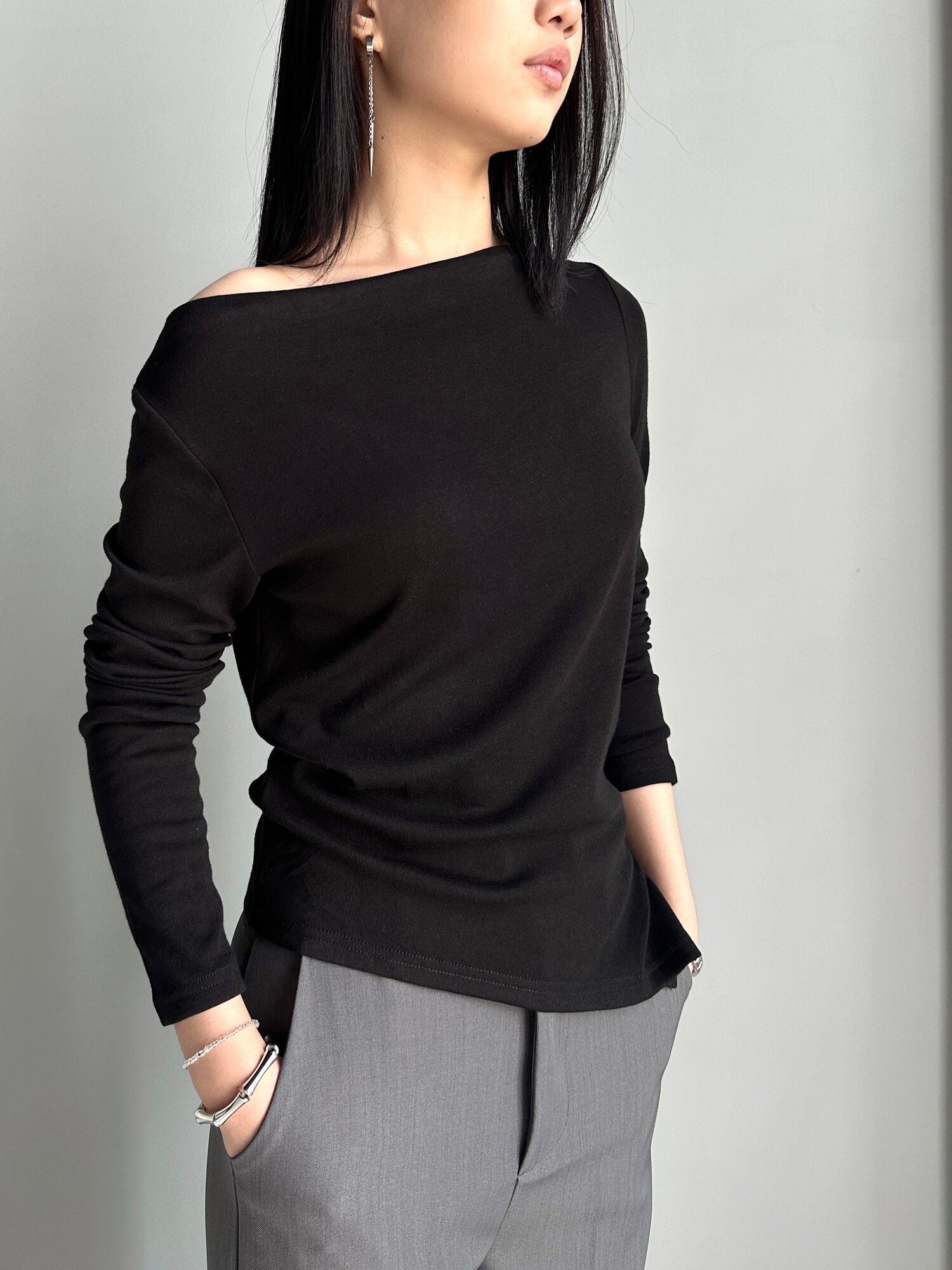 Лонгслив INK Черный, серый, размер Std, , черный — фото 1