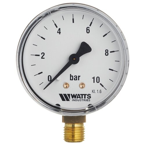 Манометр Watts (10007724) 1/4 НР(ш) радиальный 10 бар d63 мм