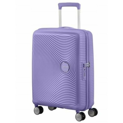 Чемодан American Tourister, полипропилен, водонепроницаемый, ребра жесткости, фиолетовый