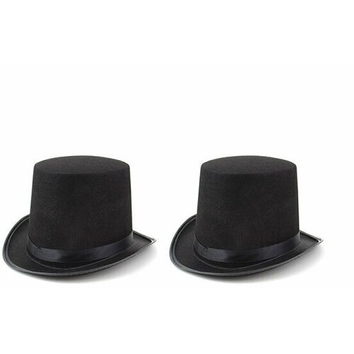 Цилиндр черный фетровый, шляпа карнавальная размер 59-60 (Набор 2 шт.) шляпа zhaki размер 54 59 черный