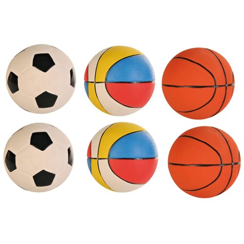 фото Набор игрушек для собак trixie toy balls (3501) оранжевый/желтый/белый