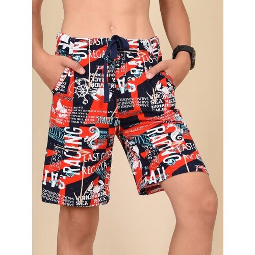 фото Шорты lidэко шорты для мальчика с надписями, размер 63/140, красный