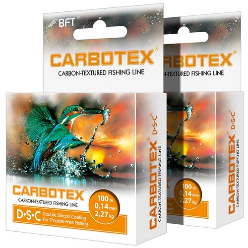 фото Леска carbotex dsc 0,14mm, разрывная нагрузка - 2,27kg, набор 2шт. по 100m aqua